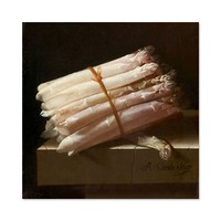 Adriaen Coorte Still Life With Asparagus Painting Wall Art Canvas Print 24X24 In