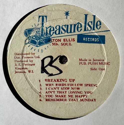 Alton Ellis "Mr Soul Of Jamaica" Treasure Isle LP Rare Rocksteady Reggae - Picture 3 of 3