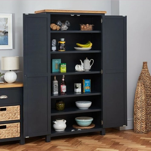 Cotswold Charcoal Grey Painted Double Shaker Kitchen Pantry Cupboard- FC55-KIT - Picture 3 of 7
