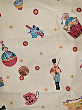 1 1/4 yds. 1996 Daisy Kingdom 'Tossed Toys' Craft Fabric 45"w