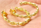 QVC Diamonique 14K Gold Clad Sterling Silver 1" Round & Marquise Hoop Earrings — photo 5