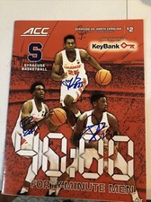 SYRACUSE ORANGE- BATTLE BRISETT HOWARD SIGNED AUTOGRAPH PROGRAM COA