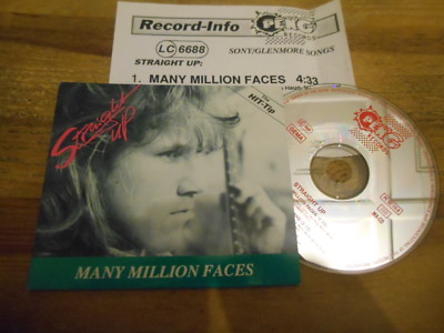 CD Pop Straight Up - Many Million Faces (2 Song) MCD PENG REC cb Presskit