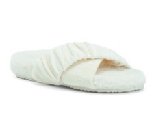 Kooba Women's Molded Ruched Velour Open Toe Slippers Slides Size XL 9.5-10.5