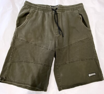 Akademiks Shorts Green Y2K Size M Drawstring Hip Hop Streetwear Urban Skate