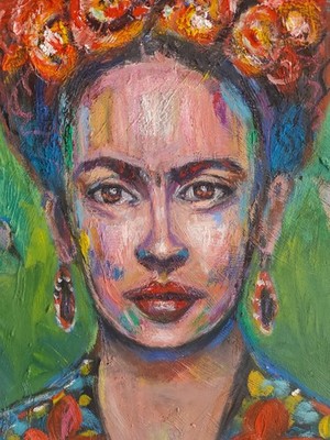 Frida oil painting