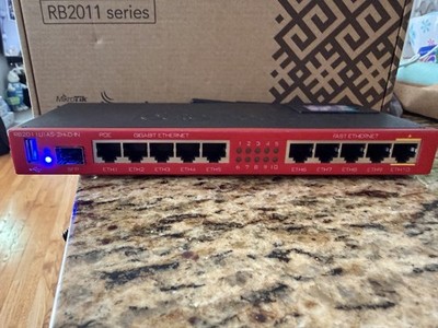 MikroTik RB2011UiAS-2HnD-IN RouterBOARD 10-Port Gigabit Open Box w/ PSU SFP LCD