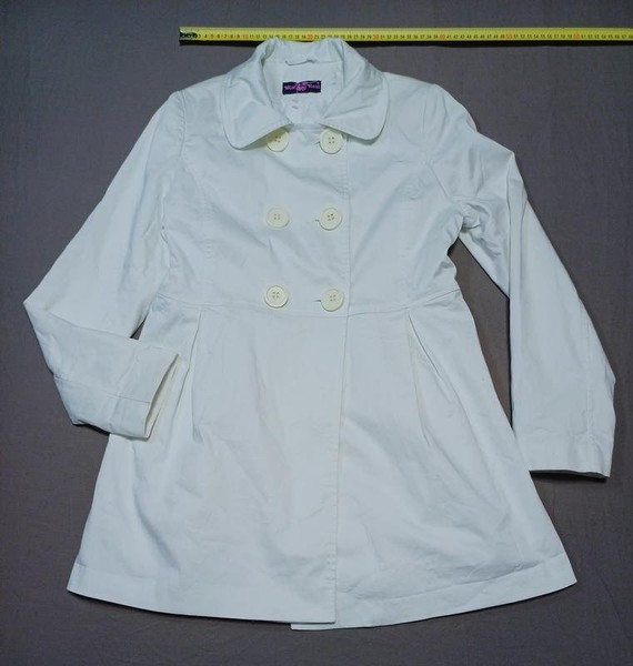 Women Miss Real Trench Coat White Cotton 40 / L /