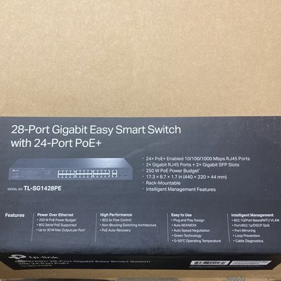 TP-LINK TL-SG1428PE 28 Port Rack Mountable Ethernet Switch