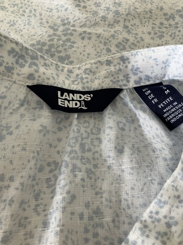 Lands End Size S Pure Linen Blouse Short Sleeve - Picture 11 of 16