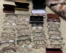 LOT of Over 30 Vintage Eyeglasses FRAMES AS-IS Parts/Repair Various Brands Cases