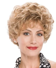 Short Fluffy Curly Auburn Blonde Synthetic Hair Wigs Women Soft Natural Daily