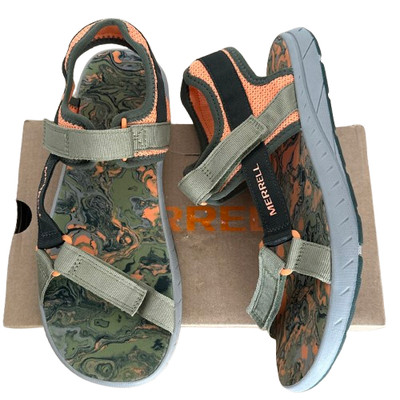 Merrell Kahuna Sandalen Kinder Größe UK 6 EU 38 Orange Oliv Nylon Riemchen MK267534.