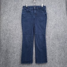 NYDJ Marilyn Straight Jeans Womens 8P Blue Dark Wash Lift Tuck Technology Denim