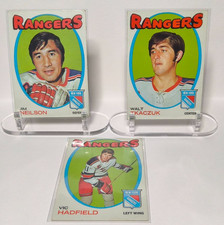 1971-72 Topps Hockey Jim Neilson #112 & Walt Tkaczuk #75 & Vic Hadfield #9