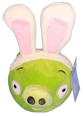 Angry Birds GREEN PIG EASTER BUNNY EARS - 5'' Plush Animal - Rovio - NEW - RARE