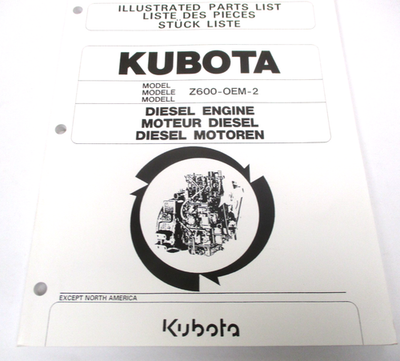 97898-04620 KUBOTA ILLUSTRATED PARTS LIST FOR Z600-OEM-2 DIESEL