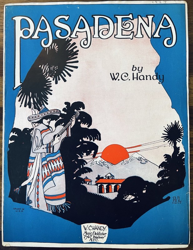 scarce BLACK BLUES COMPOSER great W. C. HANDY sheet music PASADENA ~ 1927