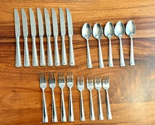 Hoffritz Stainless Steel 18/0 Dinner Flatware - Utensils 21 Pc Knife Fork Spoon