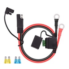 SAE Battery Connector - 10 Gauge Wire SAE to O Ring Terminal, 2-Pin Quick Dis...