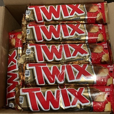 48 Bars Twix Caramel Milk Chocolate Share Size Large Candy Cookie Bar 3.02oz