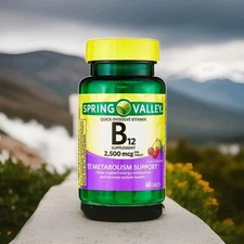 Spring Valley Vitamin B12 Quick-Dissolve Tablets 2,500 Mcg, Cherry, 60 Count