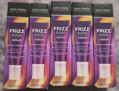 5 xJohn Frieda Frizz Ease Serum Extra Strength All-in-1 For Hair 0.34oz Travel 