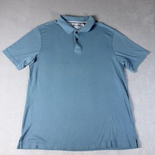 Tasso Elba Polo Shirt Mens M Blue Short Sleeves Collared Tee Top Casual Formal