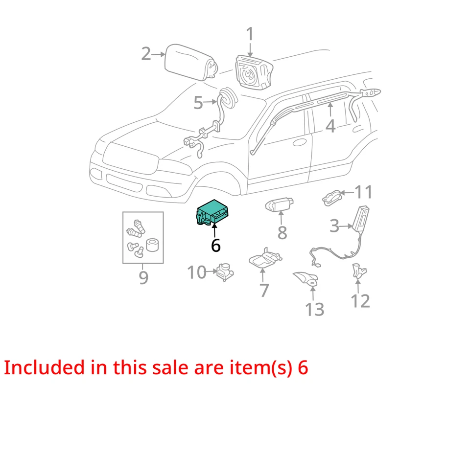 Unidad de módulo de control de bolsa de aire Mercury Mountaineer 2002 fabricante de equipos originales Foto 4 de 4