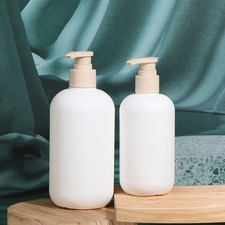 200-500ml White Empty Plastic Pump Lotion Shampoo Bottle High-end Cosmetics