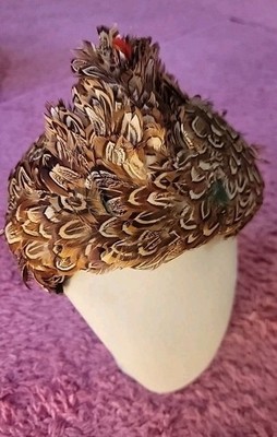 UNBRANDED LADIES PHEASANT FEATHER Headband Clapper VINTAGE  display picture 2