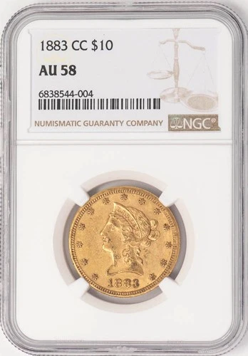 1883-CC $10 Gold Liberty AU58 NGC 948710-5