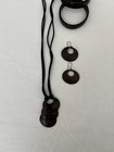 Artisan Wood Necklace, Earrings, and Bangle Bracelets Set — photo 1