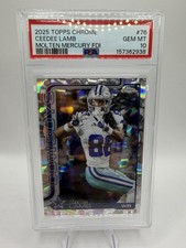 2025 TOPPS CHROME #76 CEEDEE LAMB MOLTEN MERCURY /6 PSA GEM MINT 10 POP 1