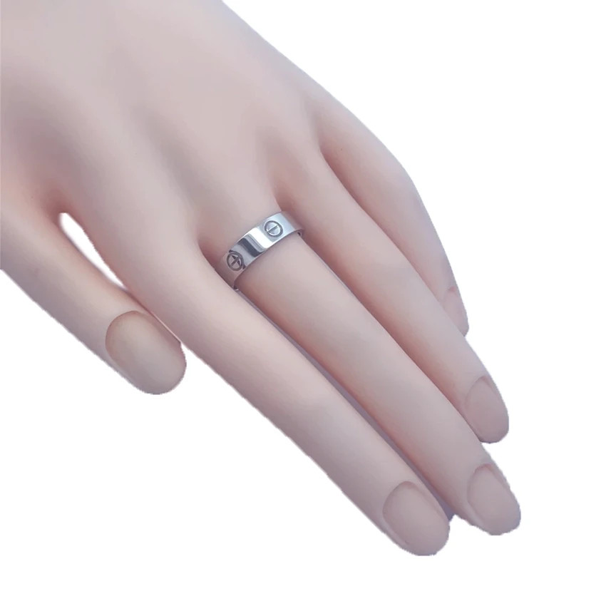 Cartier Love Gold Ring 18k White Screw Motifs Wide Band Size 59 | eBay