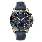 Sekonda Mens 45mm Watch Chronograph Watch Blue Leather Strap RRP £99.99 (1489)