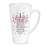 Reasons To Be A Tigercorn 483Ml Groß Latte Becher Tasse - Lustig Tiger Einhorn