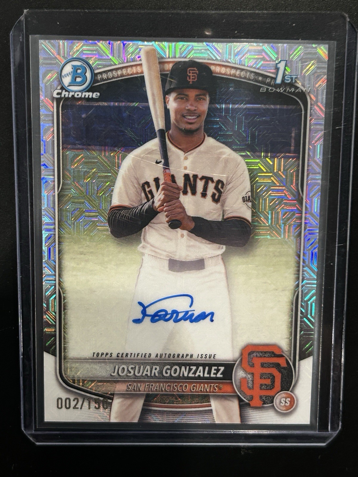 2025 BOWMAN CHROME JOSUAR GONZALEZ 1ST HTA CHOICE REFRACTOR AUTO #CPA-JD /150