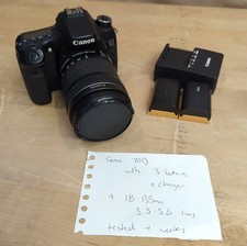 Canon EOS 70D Camera w/ 18-135mm 3.5-5.6 Lens 3 Batteries Charger Bundle