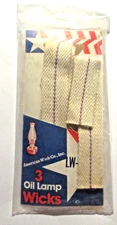 4 New American Wick Co Oil Lamp Wicks LW-02 1 x 7 3/4"