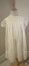 Gucci Baby Dress Silk Chiffon Ivory Embroidered GG Heirloom Christening 36M