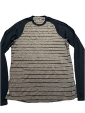 Smartwool Men Wool Brown Black Long Sleeve Shirt Sz L