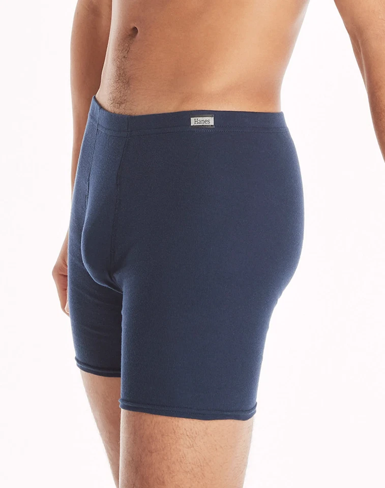 Hanes Men's FreshIQ Assorted Blues Boxer Briefs w/ ComfortSoft Waistband 10-Pack - Image 3 of 4