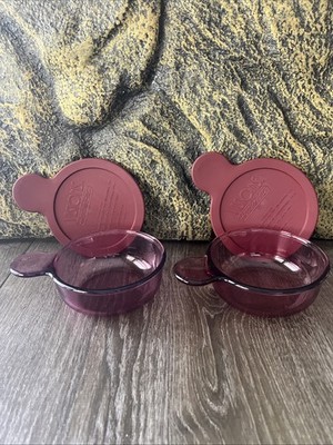 Corningware Cranberry Heat And Eat Glass Container With Kids.