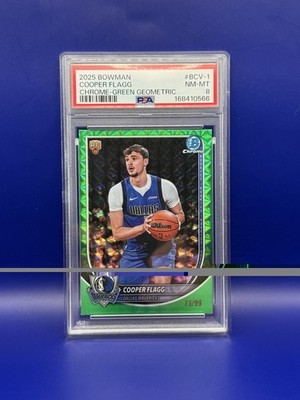 2025-26 Bowman - Chrome Cooper Flagg #BCV-1 Green Geometric Refractor /99 (RC)