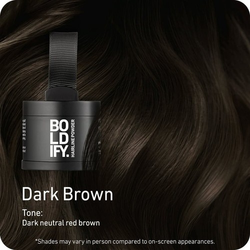 BOLDIFY Root Touch Up Powder. Deckt dünner werdendes Haar ab, Grau, Dunkelbraun, 4g EINMAL BENUTZT