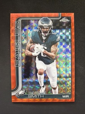 Topps 2022 Chrome DeVonta Smith Orange 6/25 Geometric  244 Eagles NFL # Match