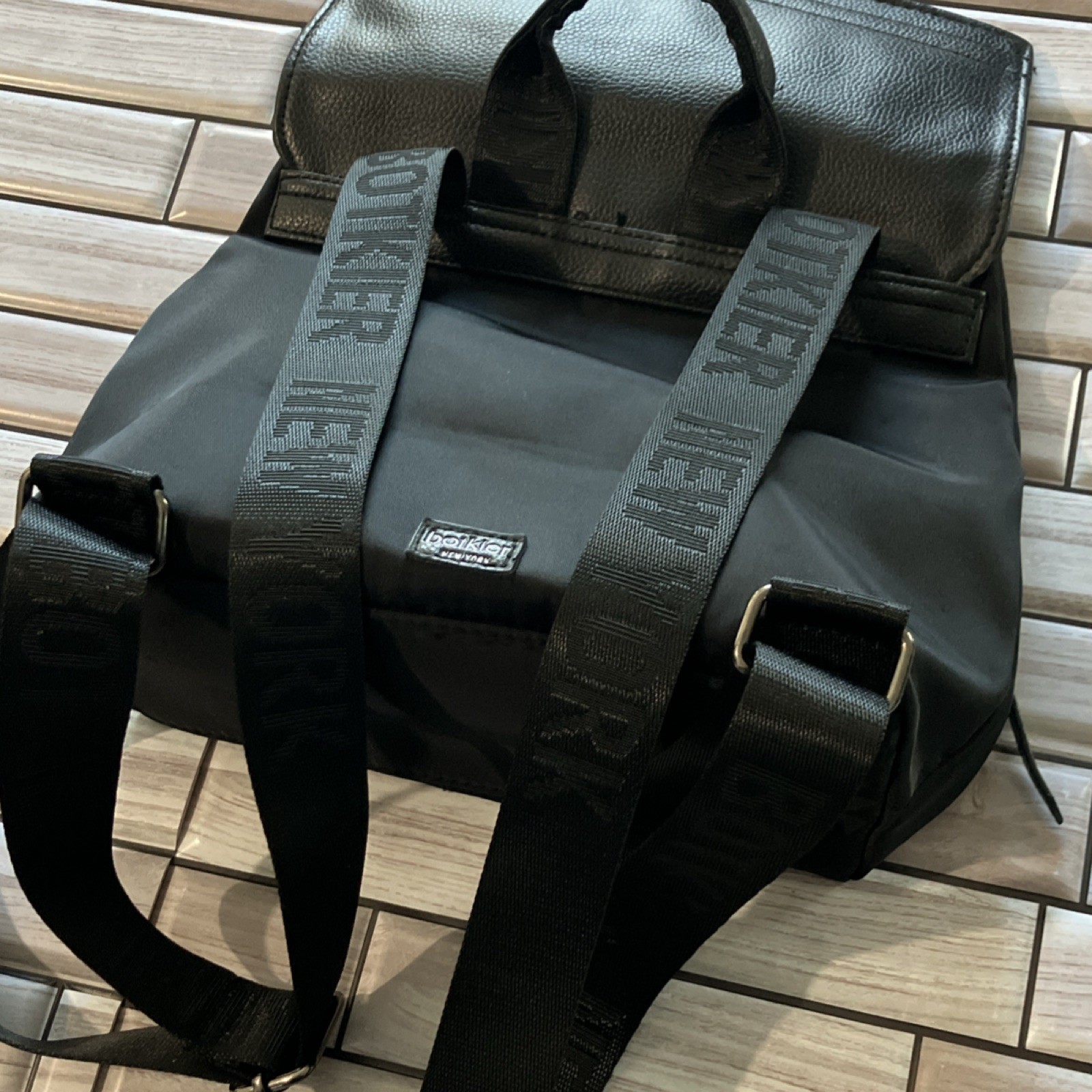 Botkier Black Solid Nylon Leather Backpack with B… - image 1