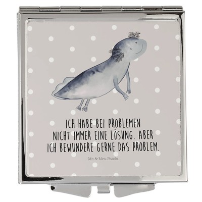 Handtaschenspiegel quadratisch Axolotl Schwimmen - Geschenk schwimmt Molch Lurch