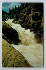 Fort Collins CO-Colorado, Upper Cache La Poudre Falls, Vintage Souvenir Postcard